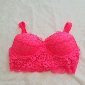 Women’s Pink Victoria’s Secret lace bra medium
